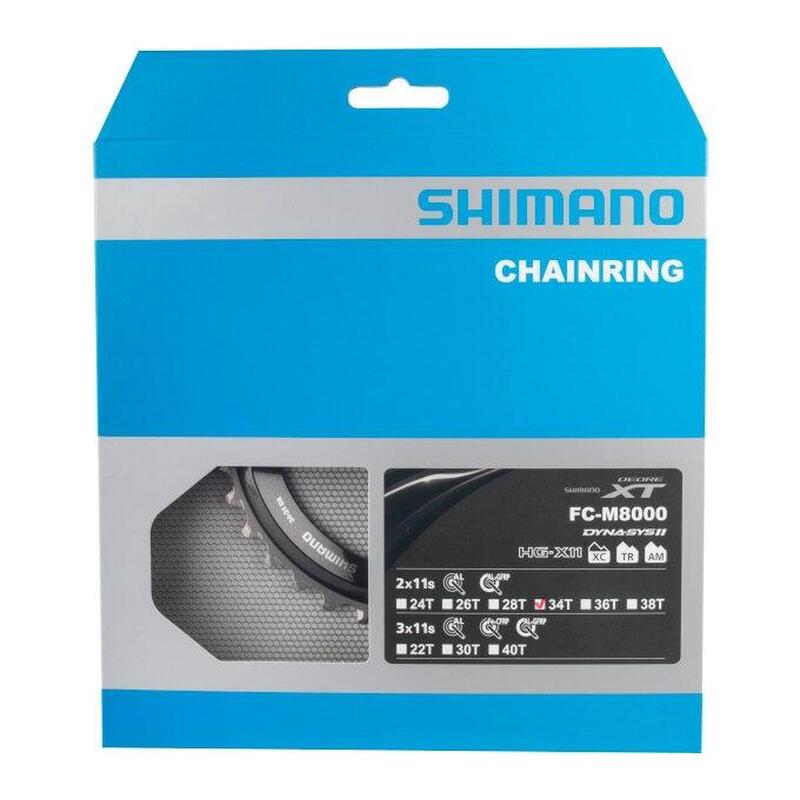 Zweifaches MTB-Kettenblatt außen origine Shimano 4BRA XT M8000 11V.