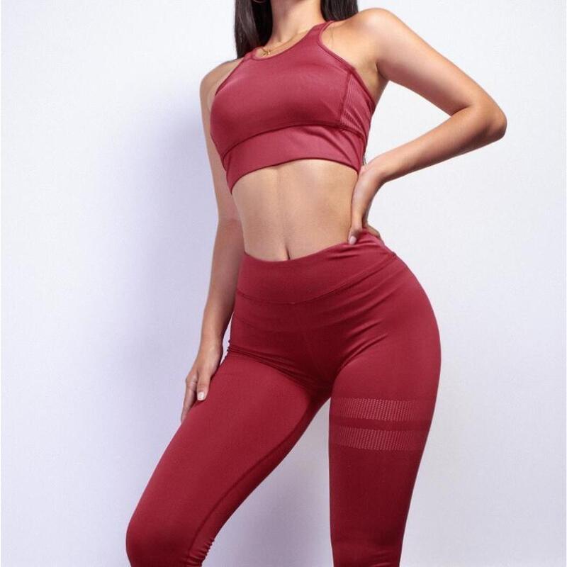 Legging de sport Rouge avec blanc