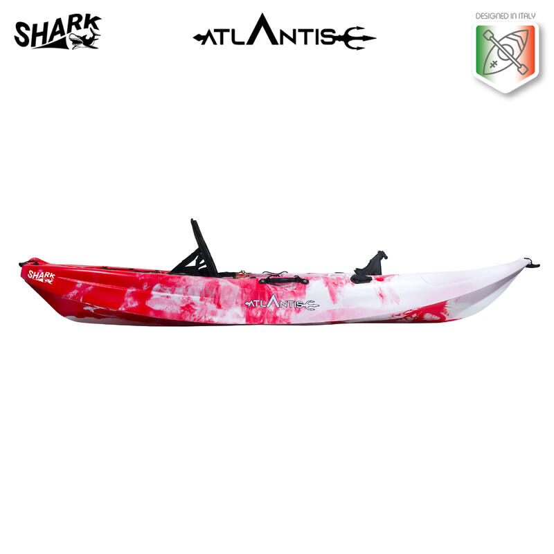 Kayak-canoa Atlantis SHARK EVOLUTION rosso/bianco cm 280 - 2 gavoni - seggiolino