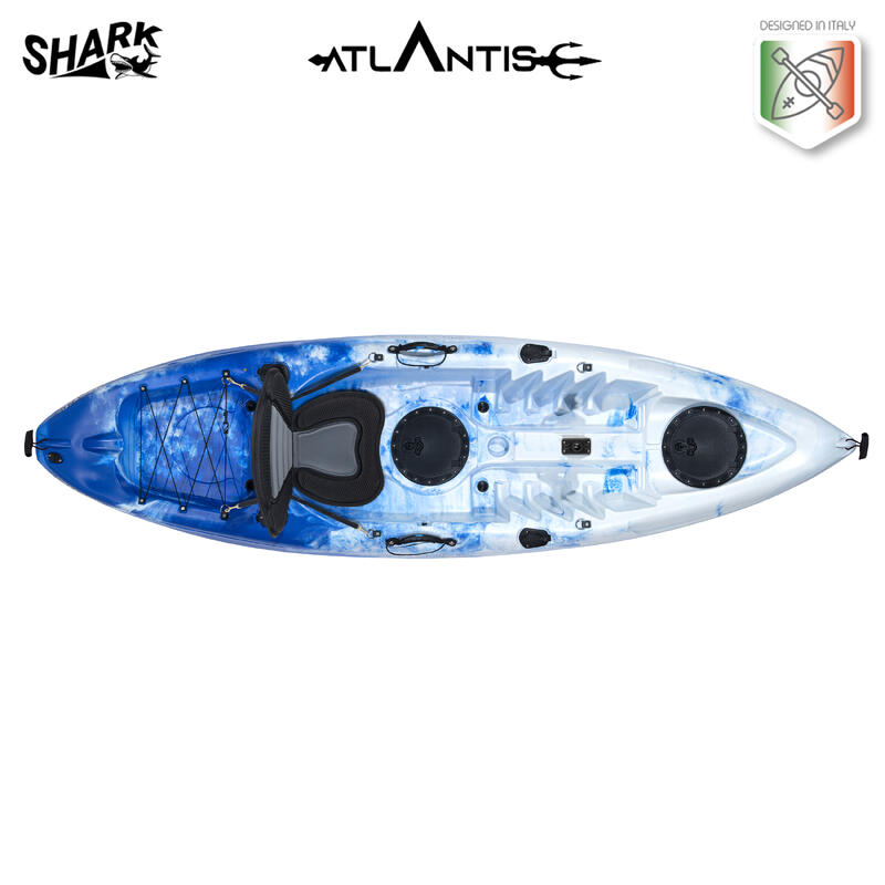 Kayak-canoa Atlantis SHARK EVOLUTION blu/bianco cm 280-2 gavoni-seggiolino