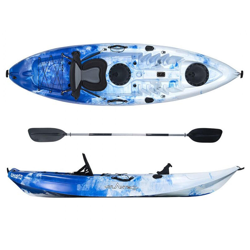 Kayak-canoa Atlantis SHARK EVOLUTION blu/bianco cm 280-2 gavoni-seggiolino