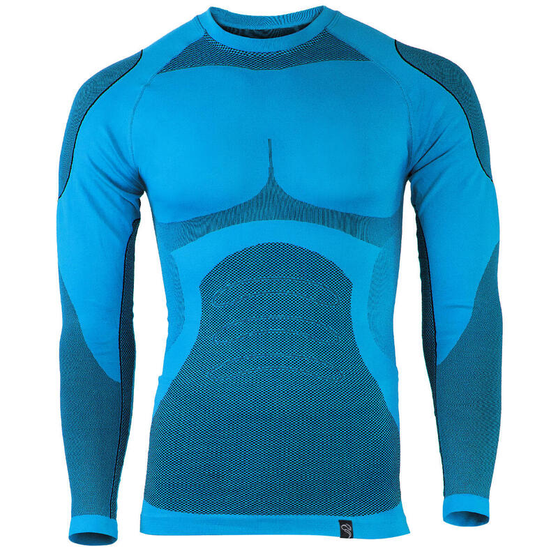 T-shirt fonctionnel | Sous-vêtements thermiques | Hommes | Seamless | Bleu