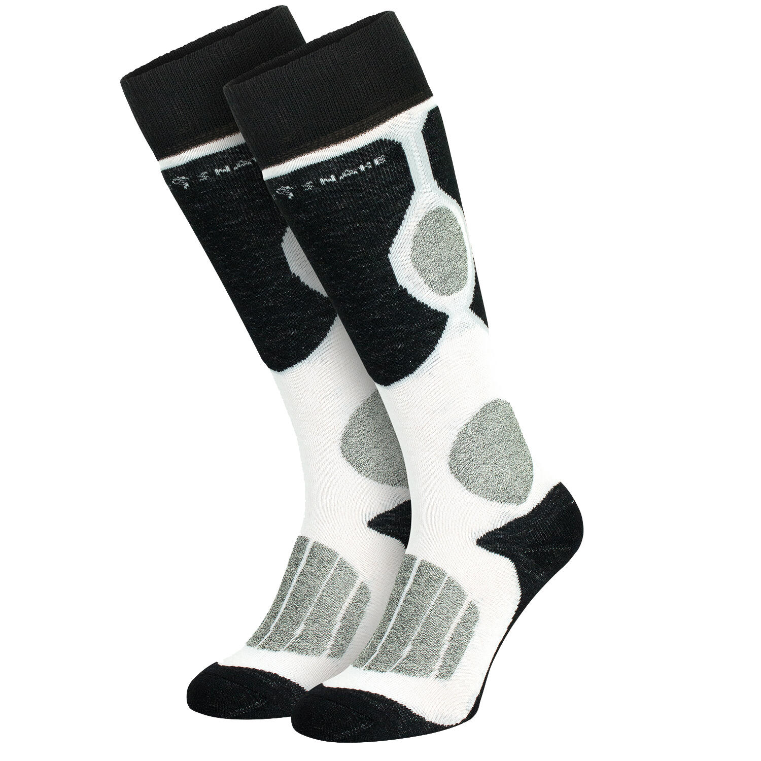 Ski socks | Padded knee socks | Women & Men | Black/White