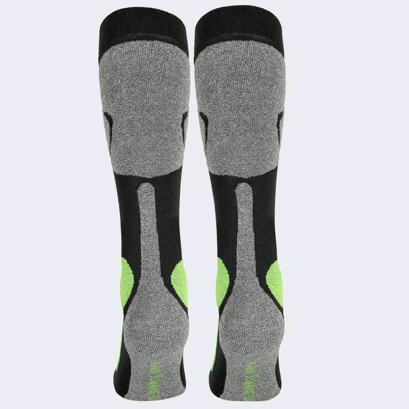 Calcetines de esquí funcionales y acolchaods | Unisex | Negro/Gris/Lima