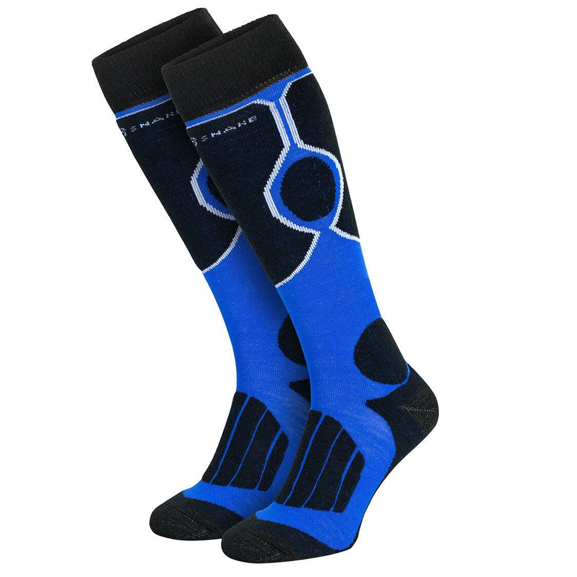 Ski socks | Padded knee socks | Women & Men | Black/Blue