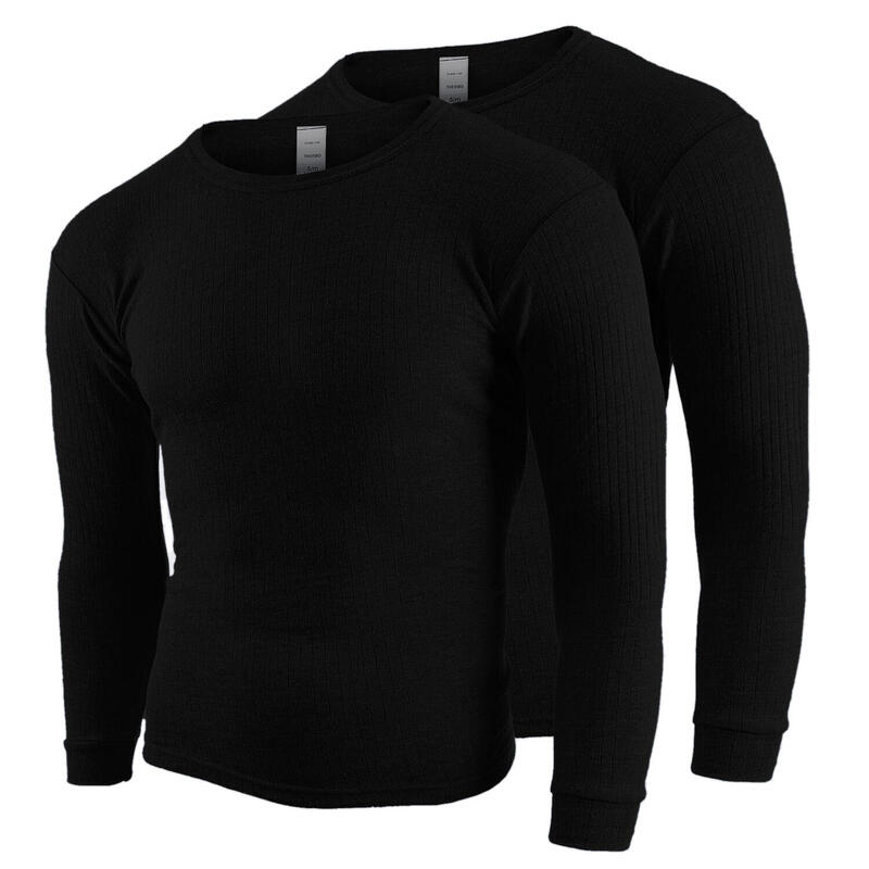 2 t-shirts thermiques | Sous-vêtements | Hommes | Polaire | Noir