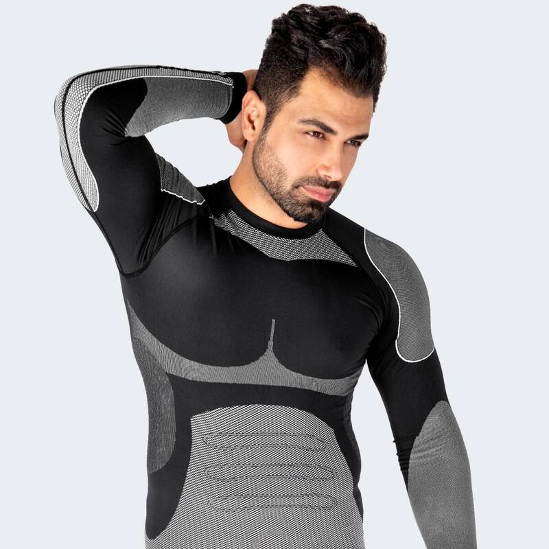 Camisola interior funcional para homem 'Python' | Seamless | Preto