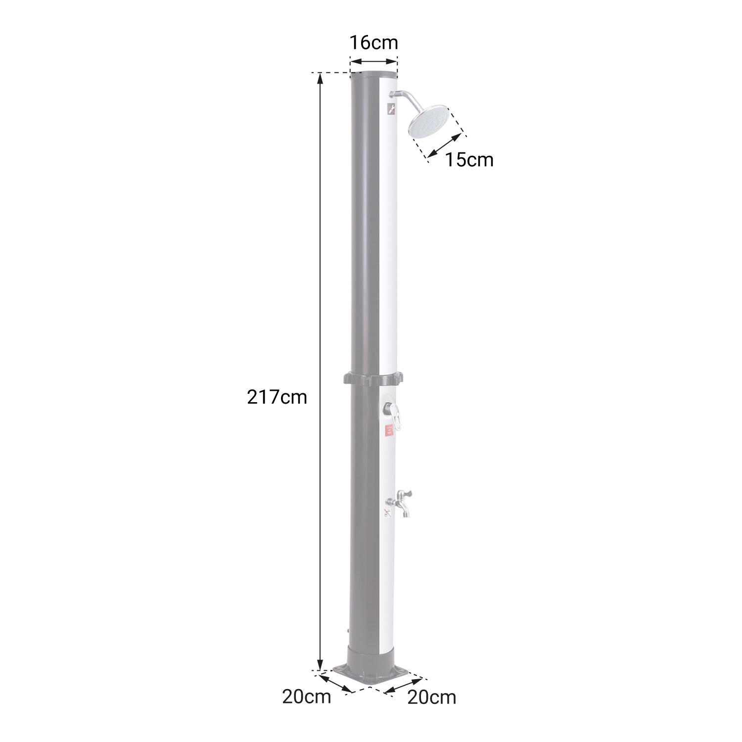 Douche solaire FIDGI noire et argent 35L 6/7