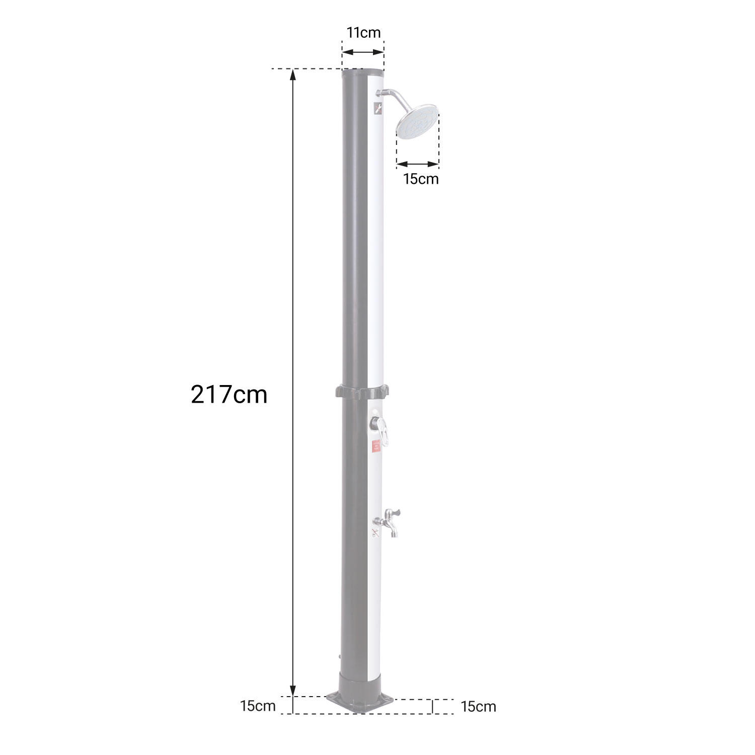Douche solaire MOOREA noire et argent 18L 7/7