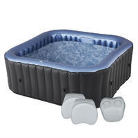 MSPA - Spa gonflable TEKAPO carré - 6 places + appuie-tête + porte-gobelets