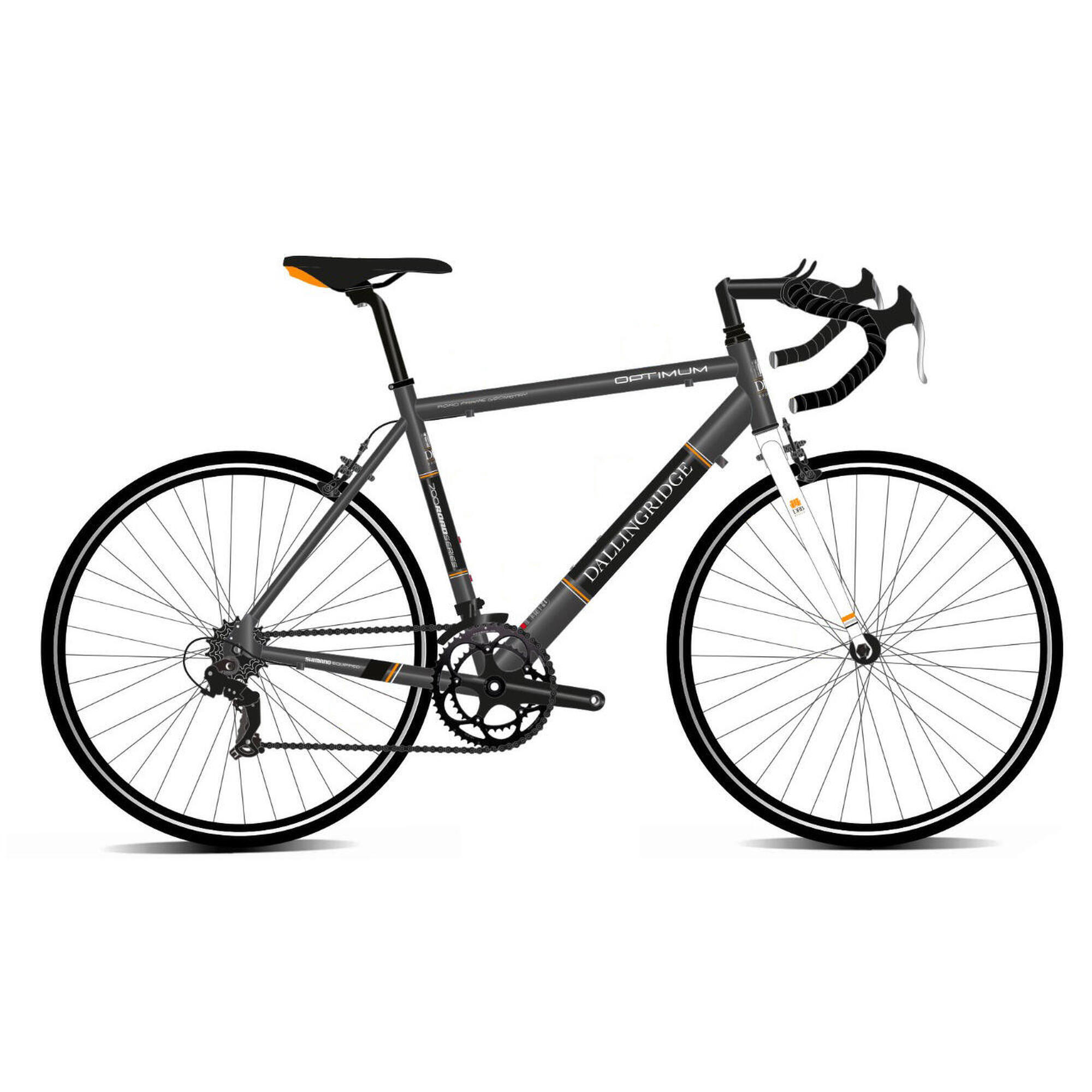 Dallingridge Optimum Unisex Road Bike, 700c Wheel - Gloss Grey/White 1/1