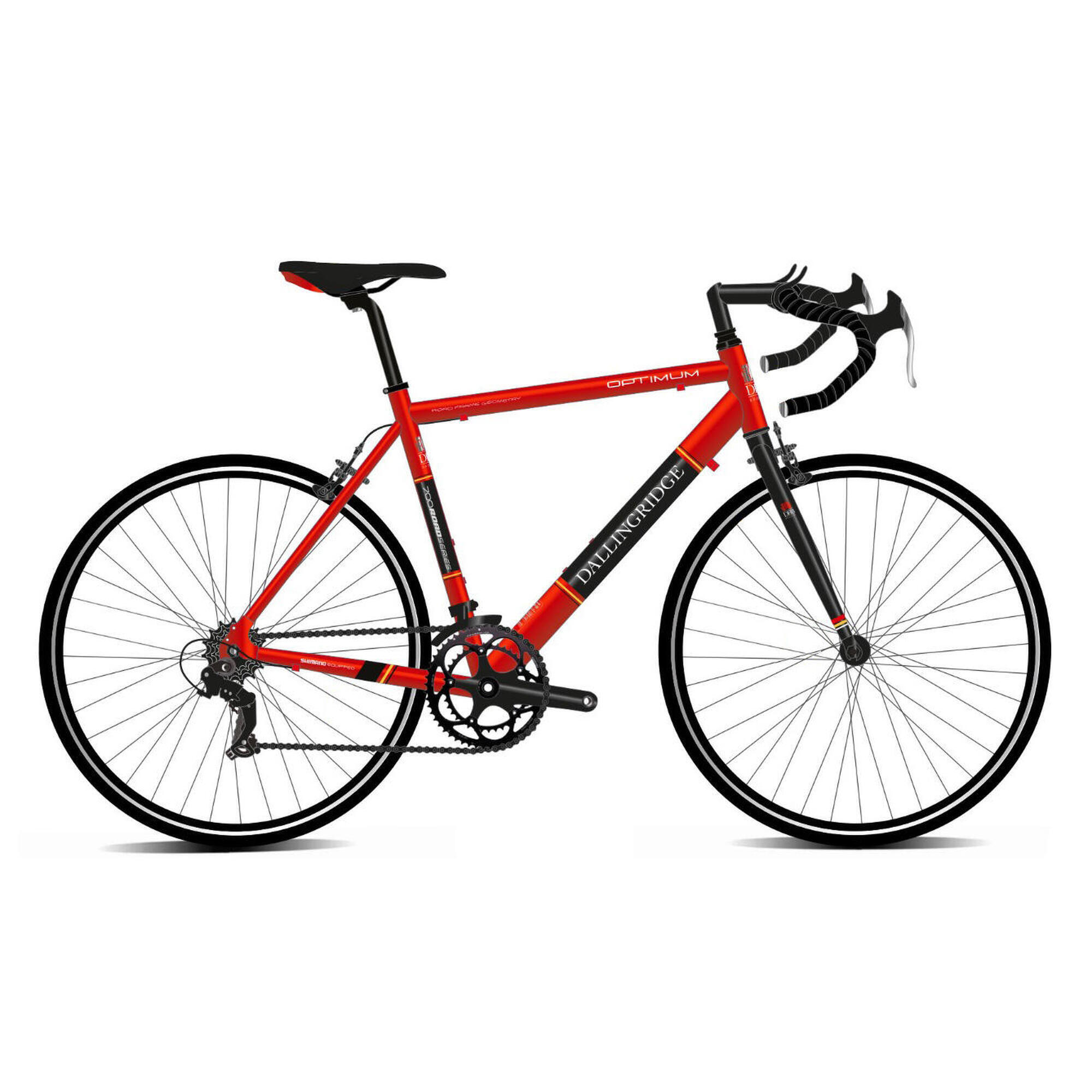 Dallingridge Optimum Unisex Road Bike, 700c Wheel - Gloss Red/Black 1/1