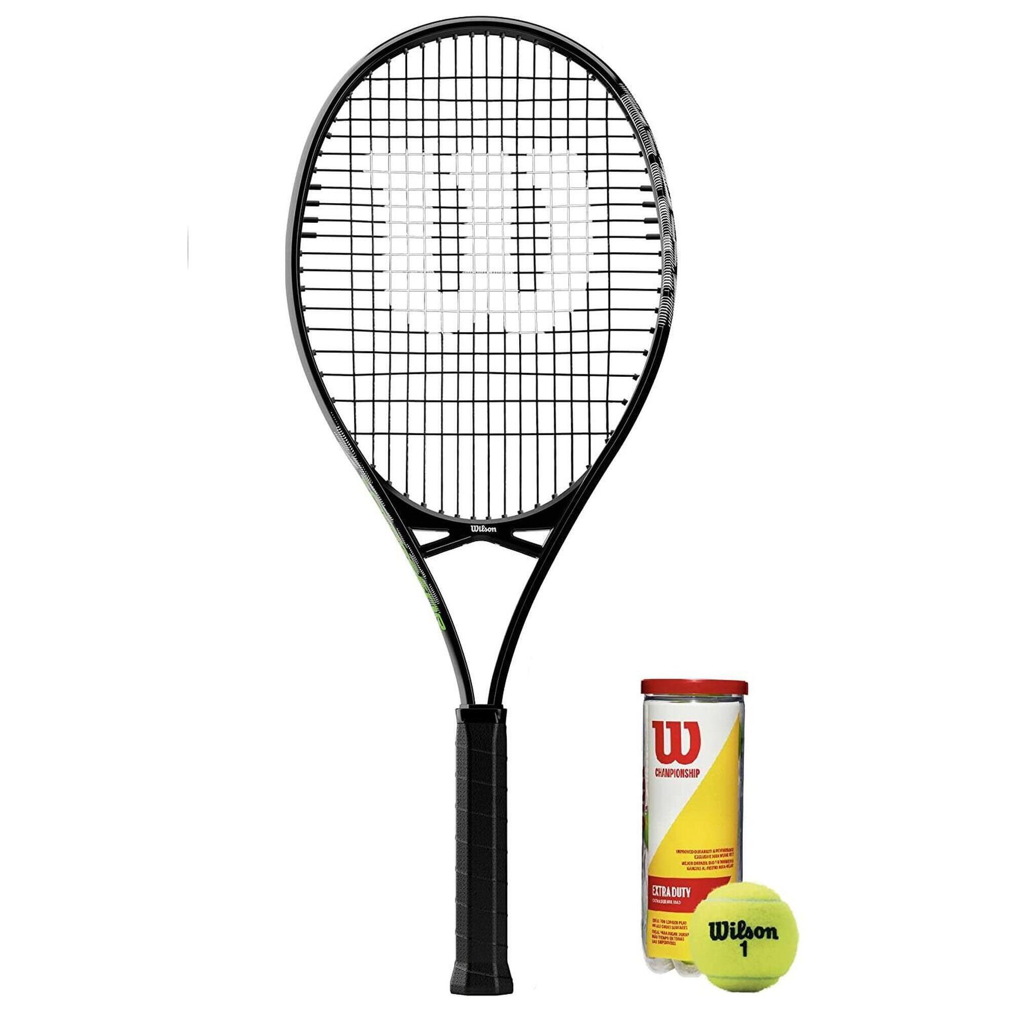 WILSON Wilson Aggressor Tennis Racket & 3 Championship Tennis Balls