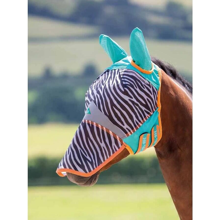 SHIRES ZebTek Horse Fly Mask (Black/White)