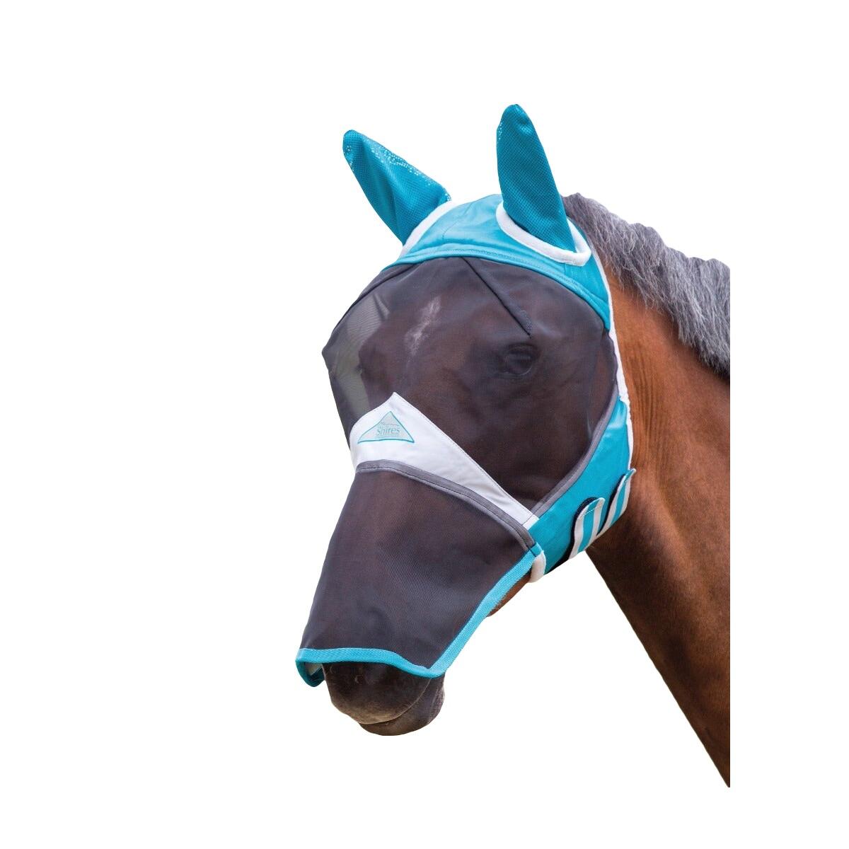 SHIRES Fine Mesh Horse Fly Mask With Ears & Nose (Teal)