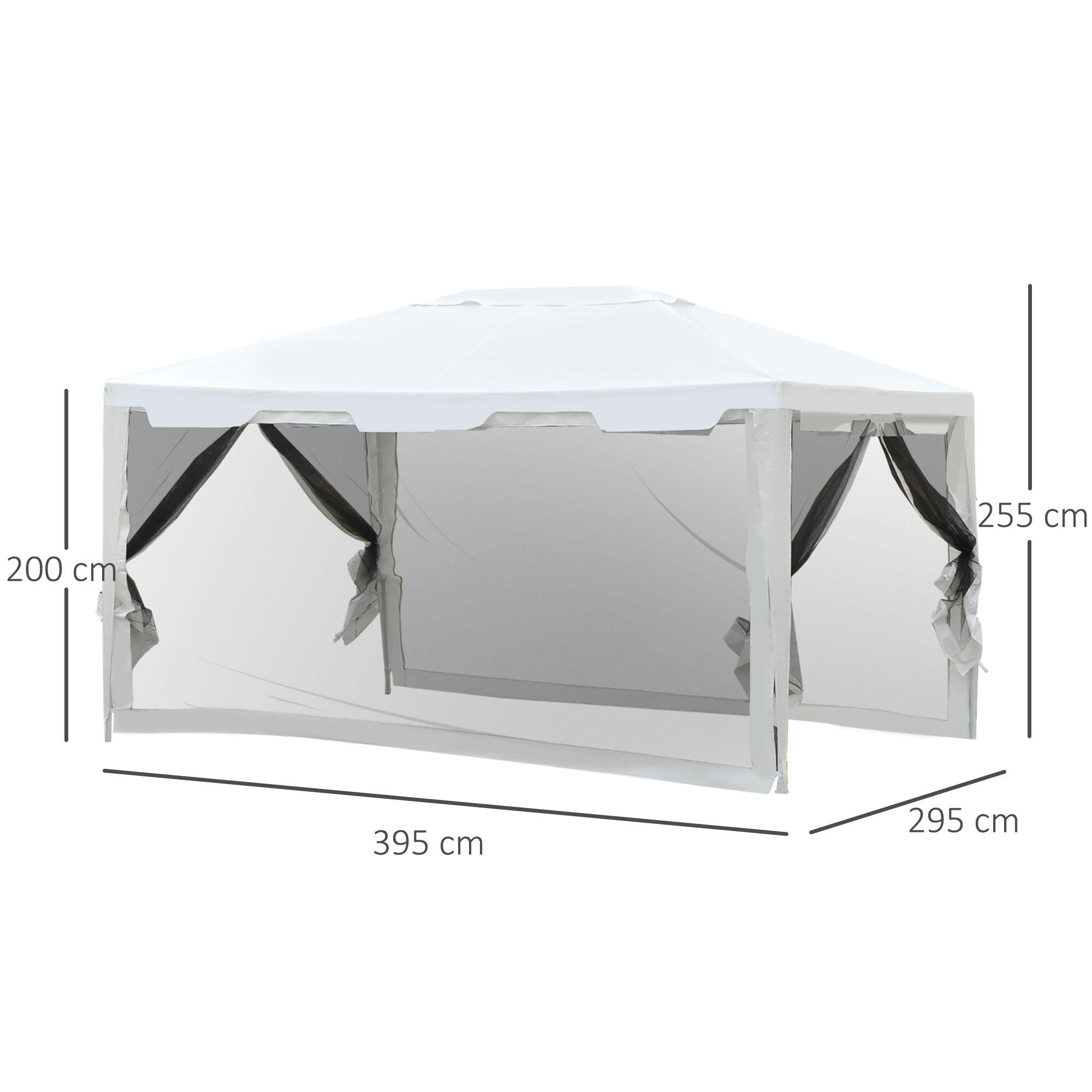 Carpa Evento Deportivo Outsunny 395x295x255 cm Blanco 2/6