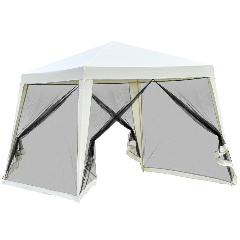 Carpa eventos deportivos Outsunny 3x3x2,45 m beige