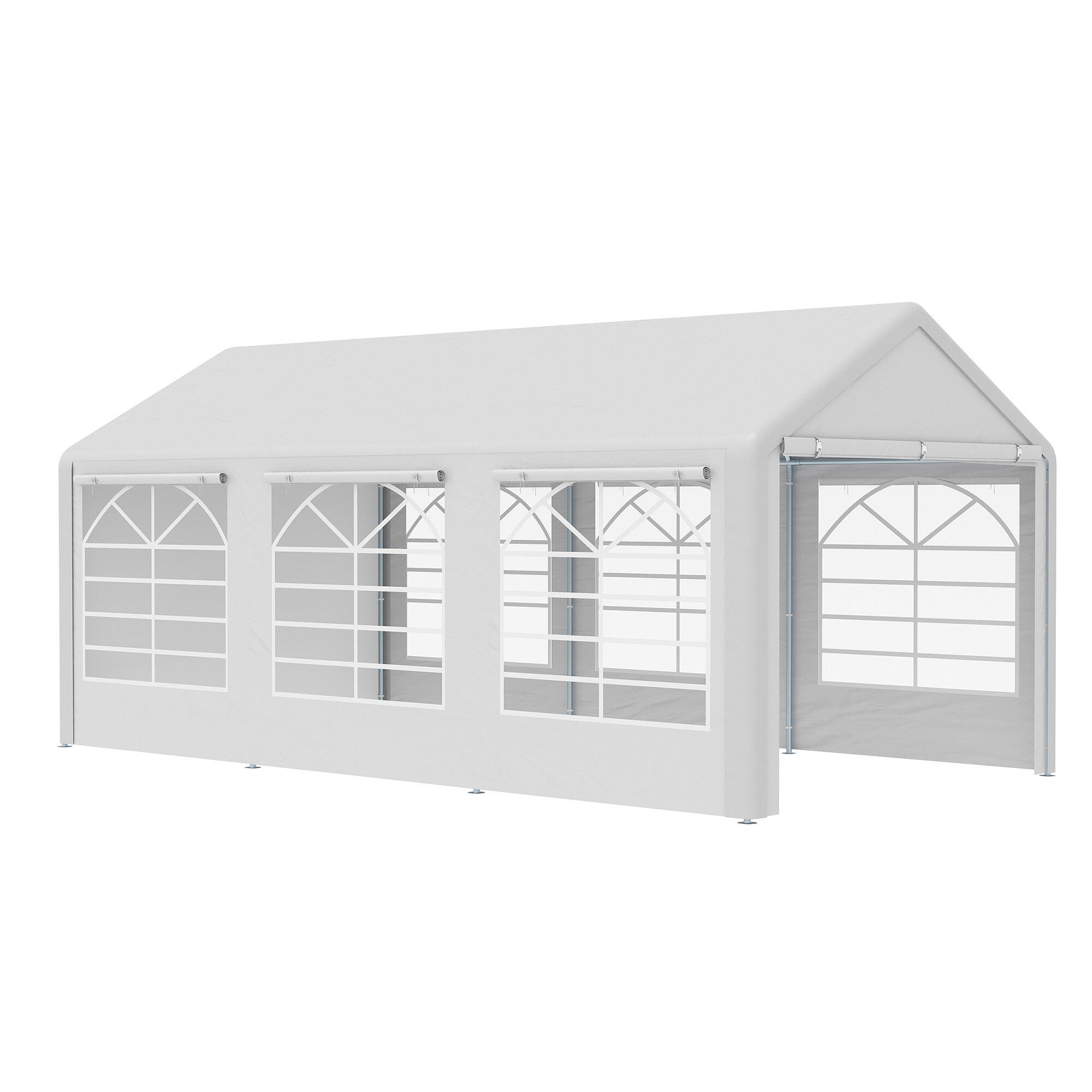 OUTSUNNY Pérgola de Exterior 600x300x280 cm Branco Outsunny