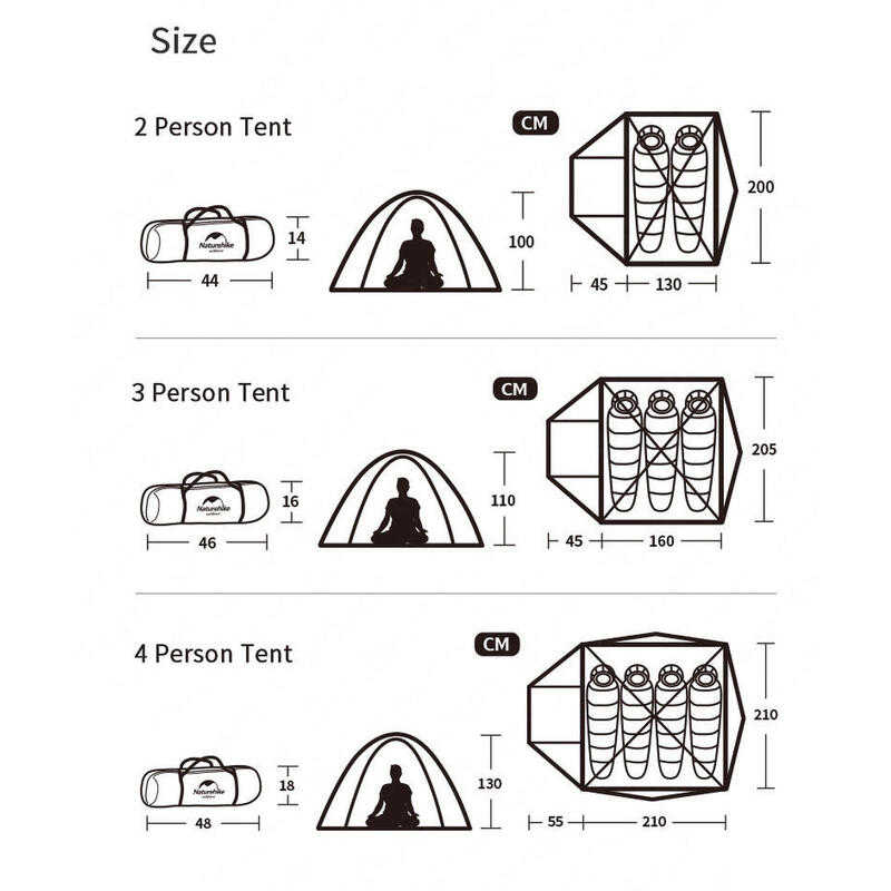 P-Series 210T Fabric Aluminum Pole Tent (2 Persons) - Blue