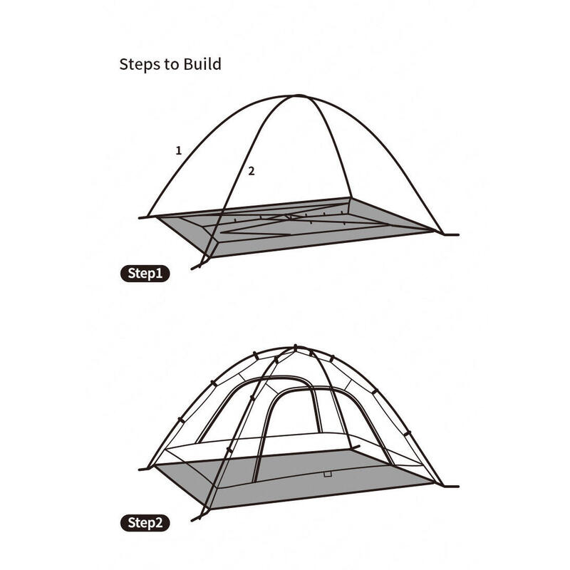 P-Series 210T Fabric Aluminum Pole Tent (2 Persons) - Blue