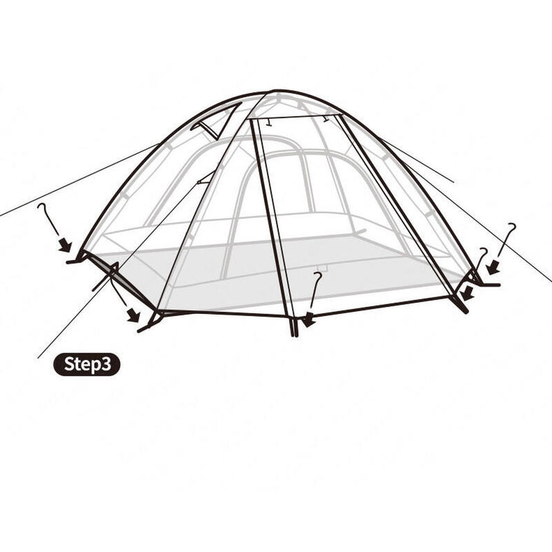 P-Series 210T Fabric Aluminum Pole Tent (2 Persons) - Blue