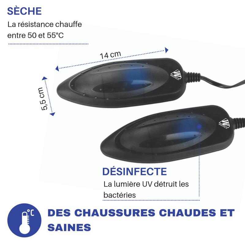 Sèche-chaussures UV Universel - Noir