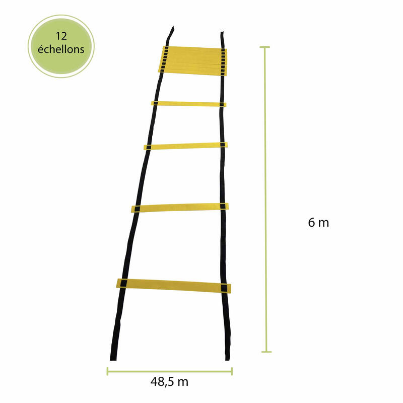 Échelle de rythme 12 Échelons - 6 m x 48,5 cm - Noir et jaune