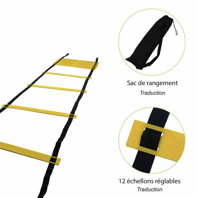 Ritme Ladder 12 treden - 6 m x 48,5 cm - Zwart en geel