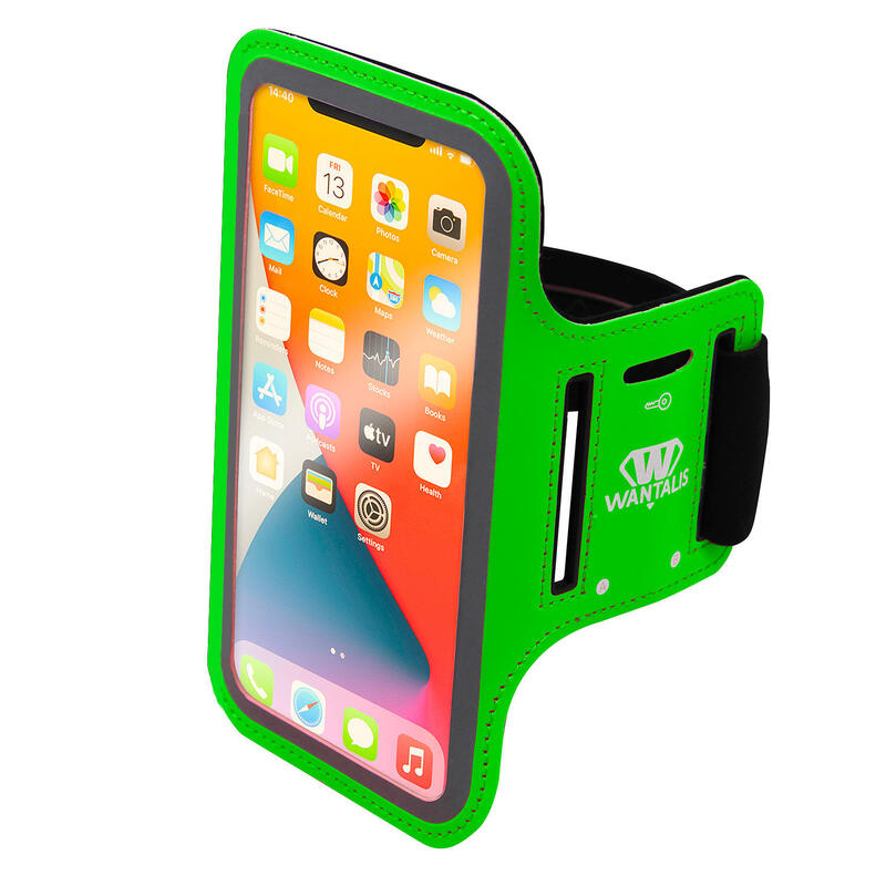 Neopreen hardlooparmband - Maat L - Telefoon 6.5" - Groen