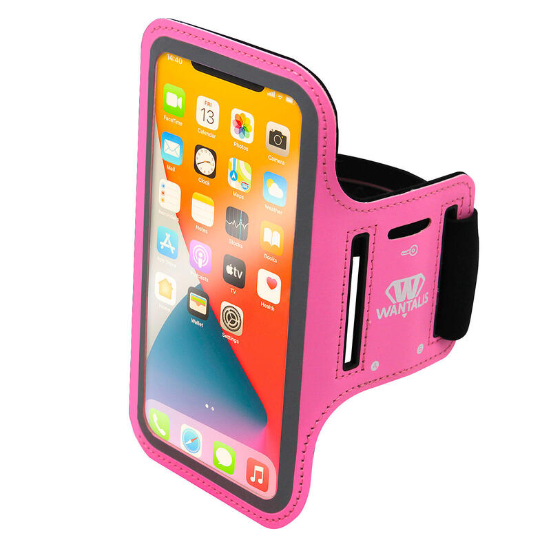 Neopreen hardlooparmband - Maat L - 6,5 inch telefoon - Roze