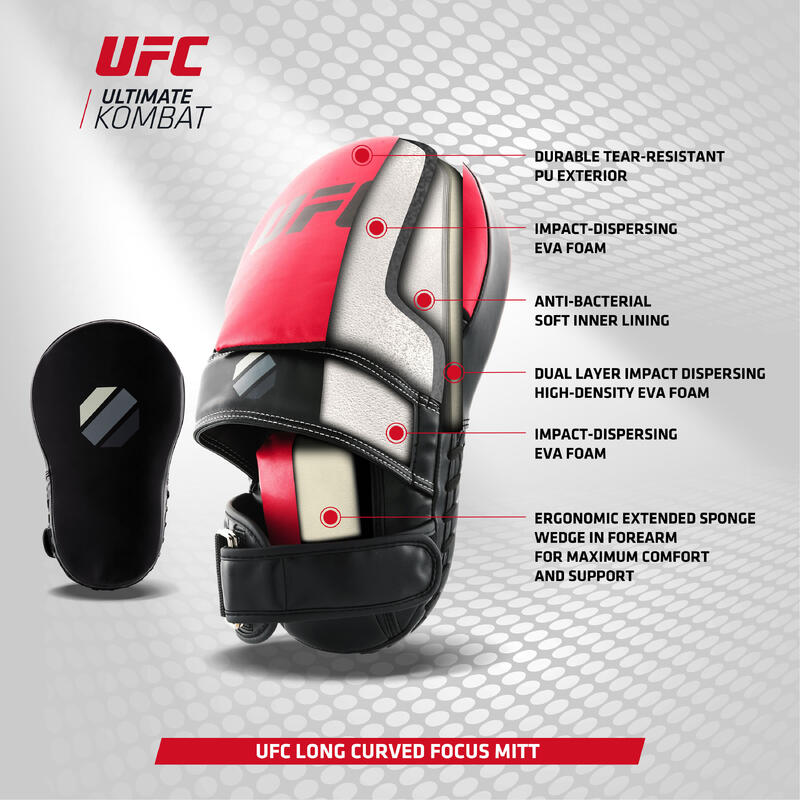 Patas de oso largas y curvas - UFC - Negro y rojo