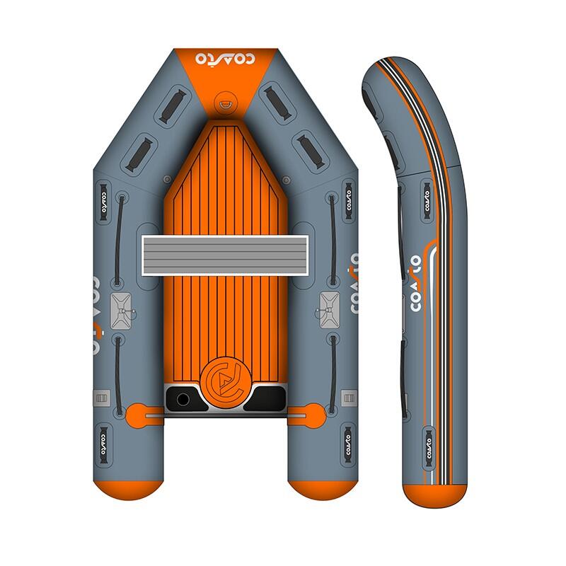 Opblaasbare DS 230 Dropstitch Bijboot - 230x140cm - Grijs/Oranje Max 310 kg/4PK