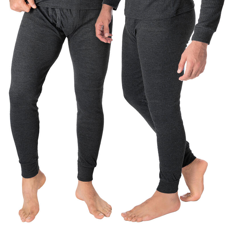 2 pantaloni termici | Pantaloni sportivi | Uomo | Pile interno | Antracite