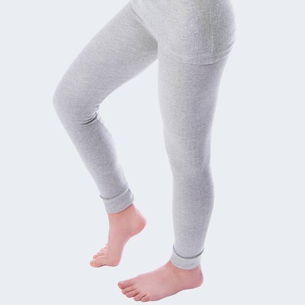 2 pantalons thermiques | Sous-vêtements | Femmes | Polaire | Crème/Gris