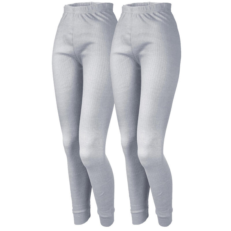 Set de 2 pantaloni termici femei | pantaloni sport | fleece interior | Gri