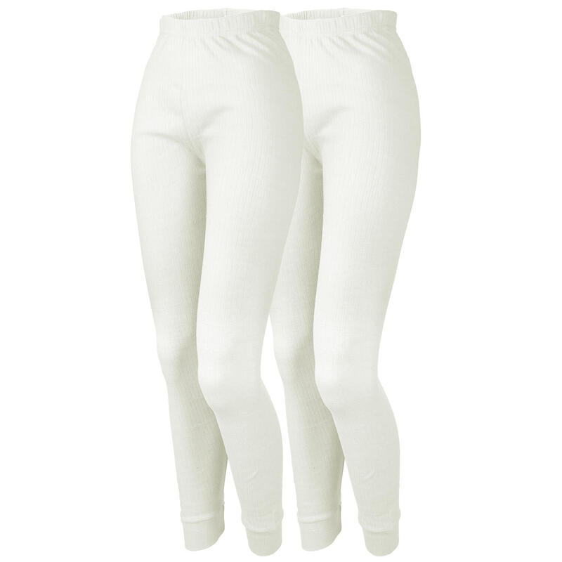2 pantalons thermiques | Sous-vêtements | Femmes | Polaire | Crème