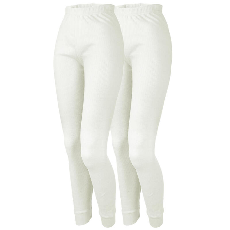 Set de 2 pantaloni termici femei | pantaloni sport | fleece interior | Cremă