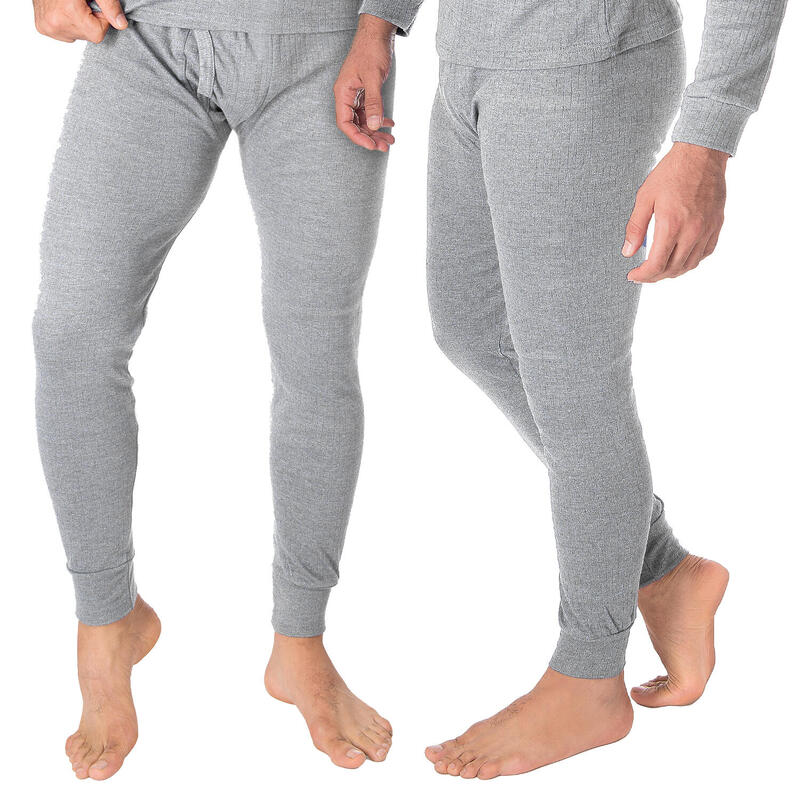 2 pantaloni termici | Pantaloni sportivi | Uomo | Pile interno | Grigio