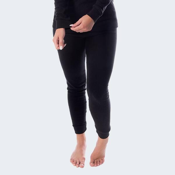 2 pantalons thermiques | Sous-vêtements | Femmes | Polaire | Crème/Noir