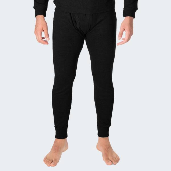 2 pantalons thermiques | Sous-vêtements | Hommes | Polaire | Noir