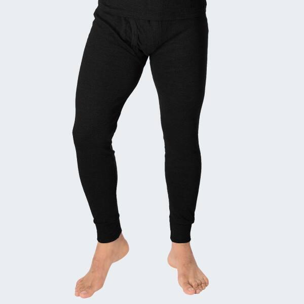 Set de 2 pantaloni termici bărbați | pantaloni funcționali | Negru