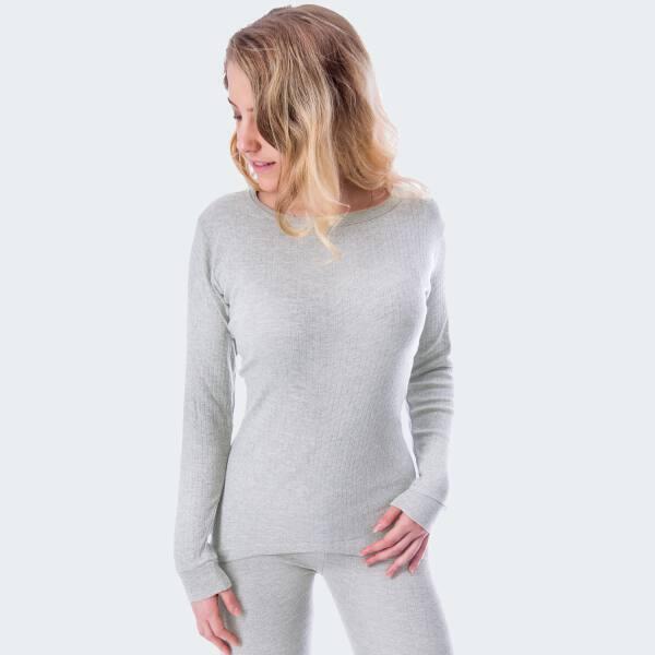 2 t-shirts thermiques | Sous-vêtements | Femmes | Polaire | Gris/Bleu clair