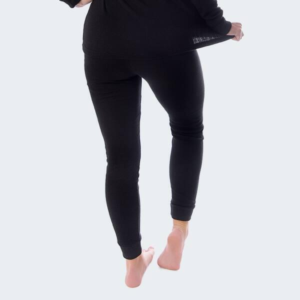 Set de 2 pantaloni termici femei | pantaloni sport | Cremă/negru
