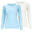 Thermounterhemd Damen 2-er Set | Sportunterhemd | Innenfleece | Creme/Hellblau
