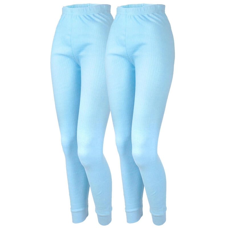 Set de 2 pantaloni termici femei | pantaloni sport | Albastru clar