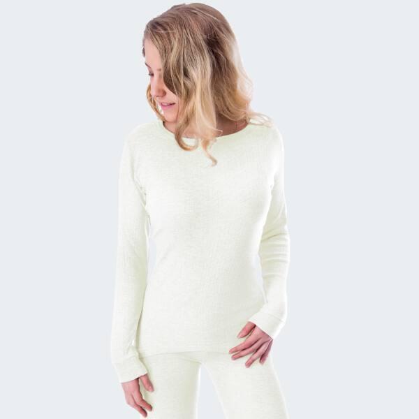 Thermounterhemd Damen | Sportunterhemd | Innenfleece | Creme