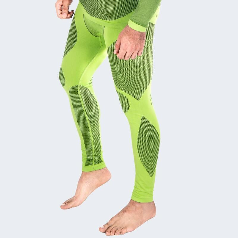 Pantalon fonctionnel | Sous-vêtements thermiques | Hommes | Seamless | Lime