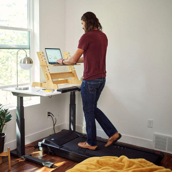 Tapis roulant da scrivania LifeSpan + scrivania TR1200-DT7 - 38" (96 cm) grigio