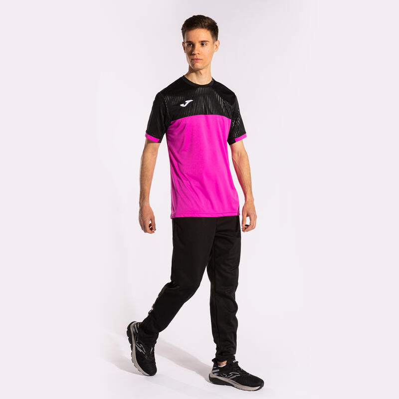 Maillot manches courtes Homme Joma Montreal rose fluo noir