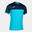 Maillot manches courtes Homme Joma Montreal turquoise fluo bleu marine